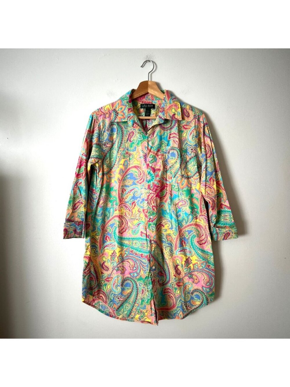 Lauren Ralph Lauren Multicolor Paisley Cotton Nightshirt Women's Size Small